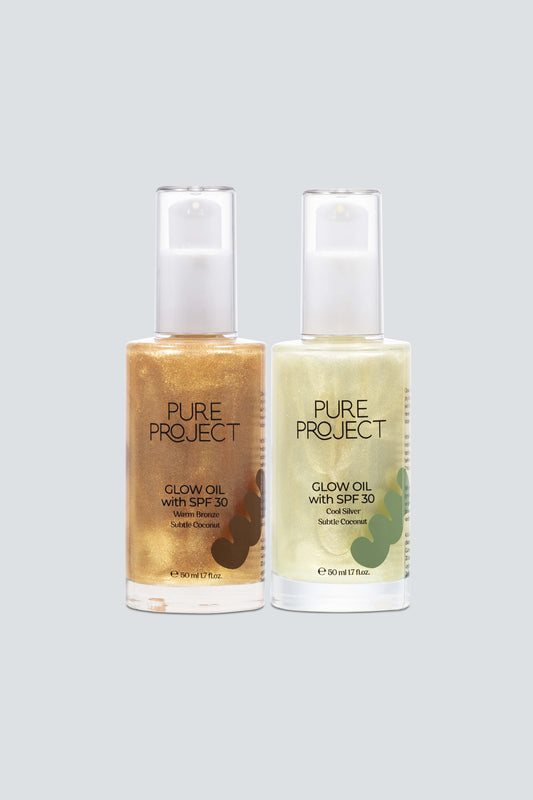 Glow Oil SPF 30 İkili Set Silver Oil & Bronze Oil | Işıltı, Nem ve Güneş Koruması 2 x 50ml
