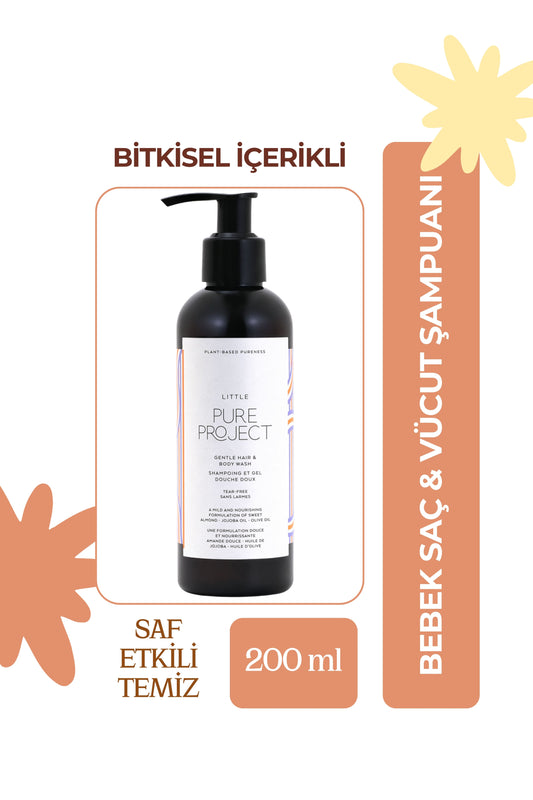 Saç ve Vücut Şampuanı - Bebek & Çocuklar İçin - SLS/SLES Free, Kokusuz, Göz Yakmaz